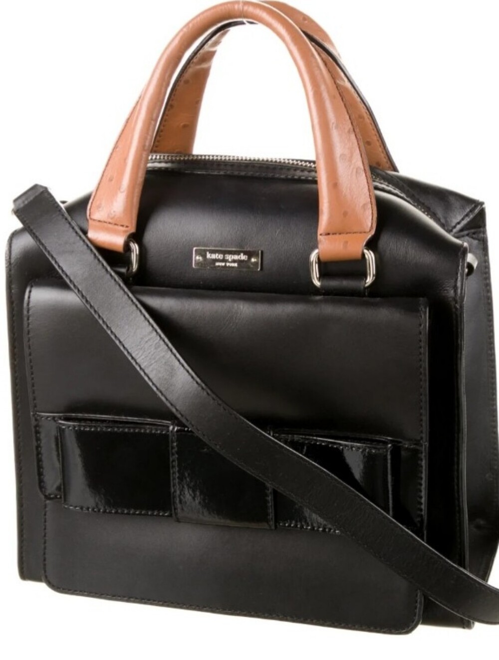 kate spade black crossbody bag with tan handles
